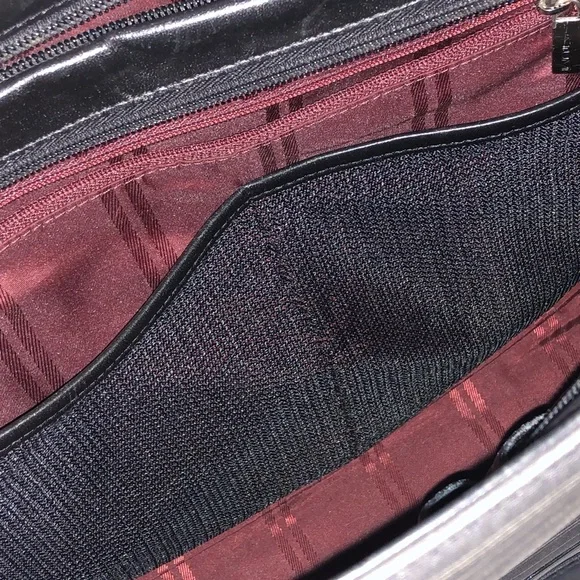 Tumi vintage striped nylon and leather shoulder tote bag - Picture 4 of 7